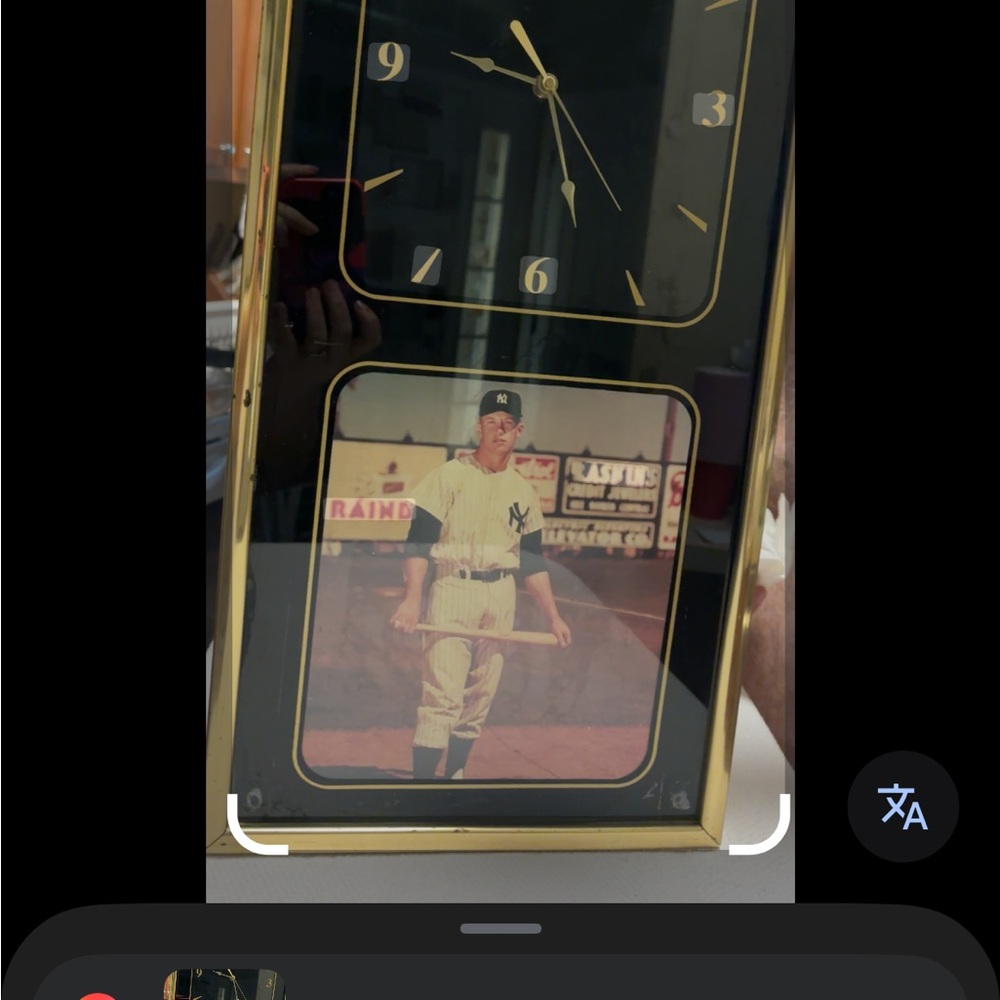 Mickey Mantle Clock - Vintage Collectible - Fair Condition